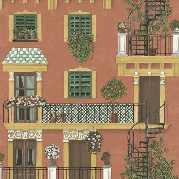 Alfaro-behang-Tapete-Cole & Son-Terracotta-Rol-117/4011-Selected Wallpapers