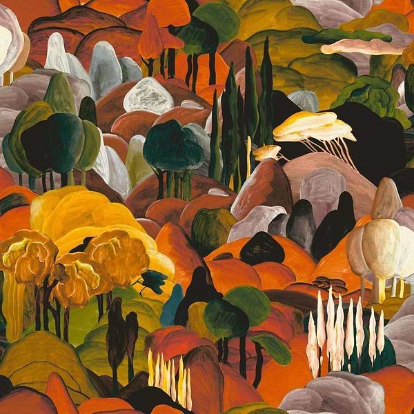 All'ombra dei cipressi-behang-Tapete-Arte-Morning Glow-Meter (M1)-97500-Selected Wallpapers