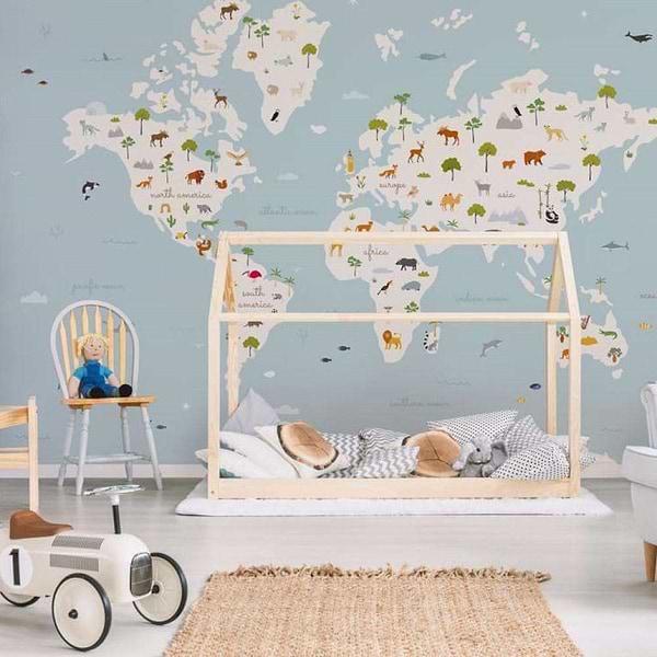 Animal Map-behang-Tapete-Coordonne-Selected Wallpapers