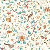 Aril's Garden-Behang-Tapete-Sanderson-Teal/Russet-Rol-217235-Selected Wallpapers