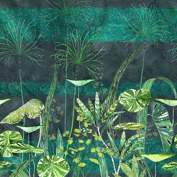 Arjuna Leaf-behang-Tapete-Designers Guild-Viridian-Set-PDG1088/01-Selected Wallpapers