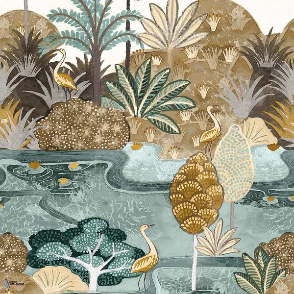 Aruba-Behang-Tapete-Casamance-Celadon/Mordore-Set-75610916-Selected Wallpapers