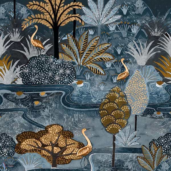 Aruba-Behang-Tapete-Casamance-Bleu D'Egypte-Set-75611018-Selected Wallpapers