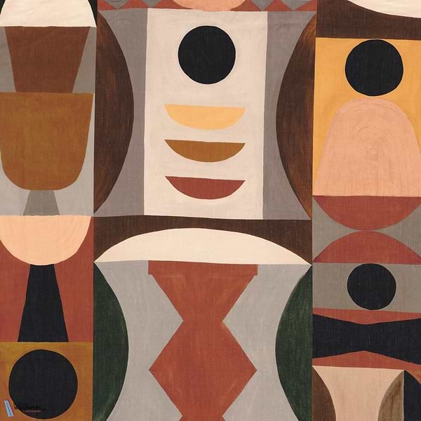 Atelier Sud stof-Fabric-Tapete-Casamance-Terracotta/Sable-Meter (M1)-32100101-Selected Wallpapers