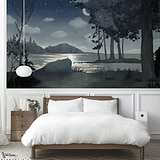 Au Clair de Lune-behang-Tapete-Les Dominotiers-Selected Wallpapers