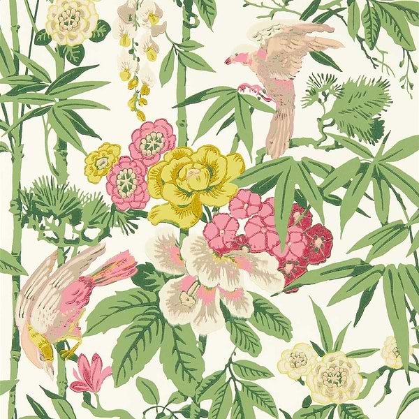 Bamboo & Birds-Behang-Tapete-Sanderson-Scallion Green-Rol-217130-Selected Wallpapers