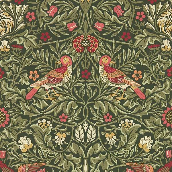 Bird-behang-Tapete-Morris & Co-Wooded Dell-Rol-217194-Selected Wallpapers