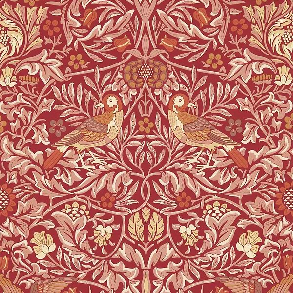 Bird-behang-Tapete-Morris & Co-Madder/Weld-Rol-217195-Selected Wallpapers