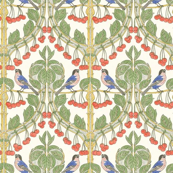 Birds & Cherries-Behang-Tapete-GP&J Baker-Multi-Rol-BW45100.4-Selected Wallpapers