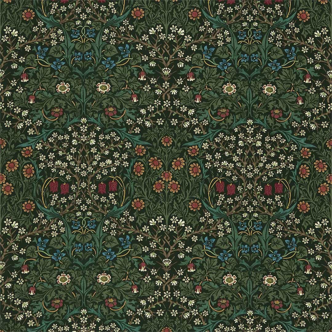 Blackthorn stof-Fabric-Tapete-Morris & Co-Green-Meter (M1)-226707-Selected Wallpapers