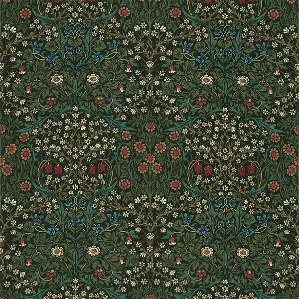 Blackthorn stof-Fabric-Tapete-Morris & Co-Green-Meter (M1)-226707-Selected Wallpapers