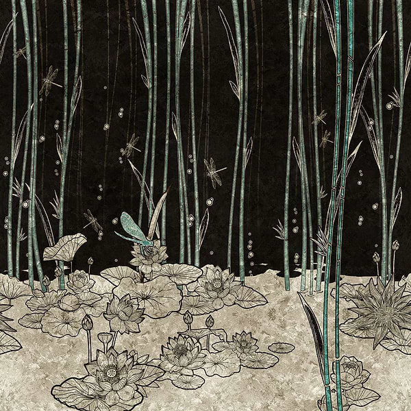 Bluemoon-behang-Tapete-Inkiostro Bianco-2-Gold Leaf-INKROJY1802-Selected Wallpapers