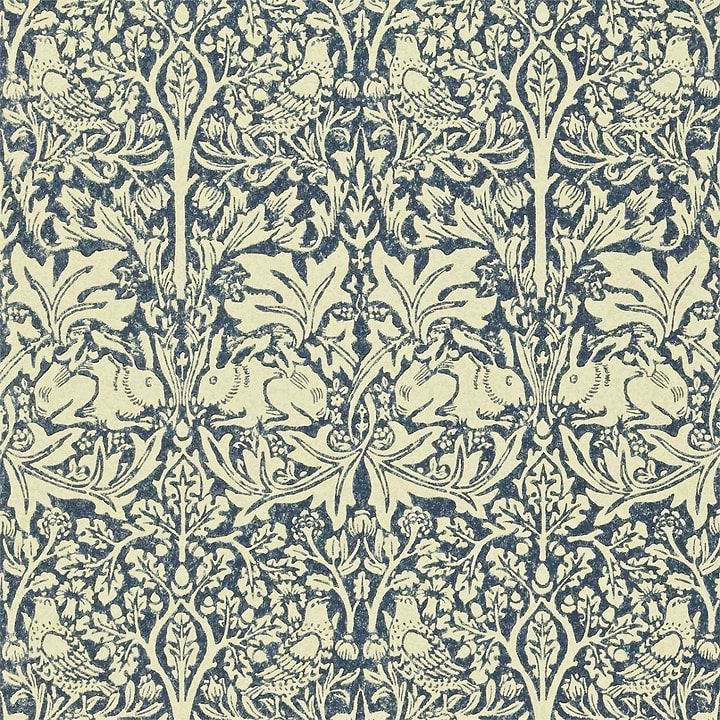 Brer Rabbit-behang-Tapete-Morris & Co-Indigo/Vellum-Rol-210411-Selected Wallpapers