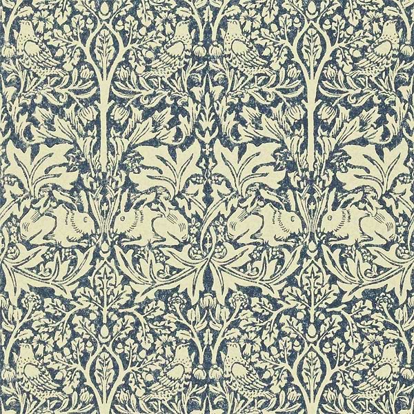 Brer Rabbit-behang-Tapete-Morris & Co-Indigo/Vellum-Rol-210411-Selected Wallpapers