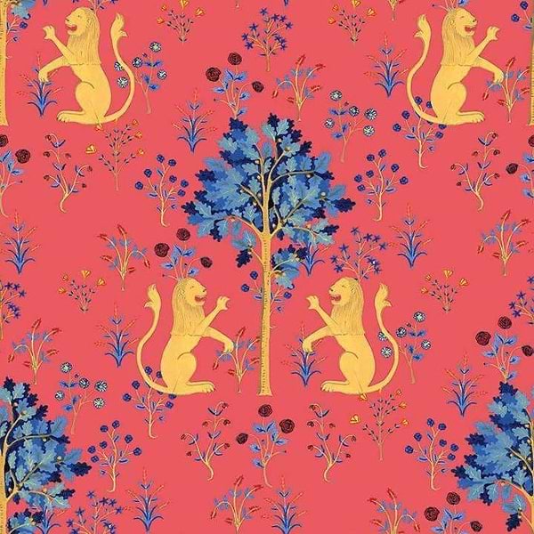 Brianda Fitz-James Stuart - Medieval Tapestry-Behang-Tapete-Coordonne-Deep Coral-Rol-8000013N-Selected Wallpapers