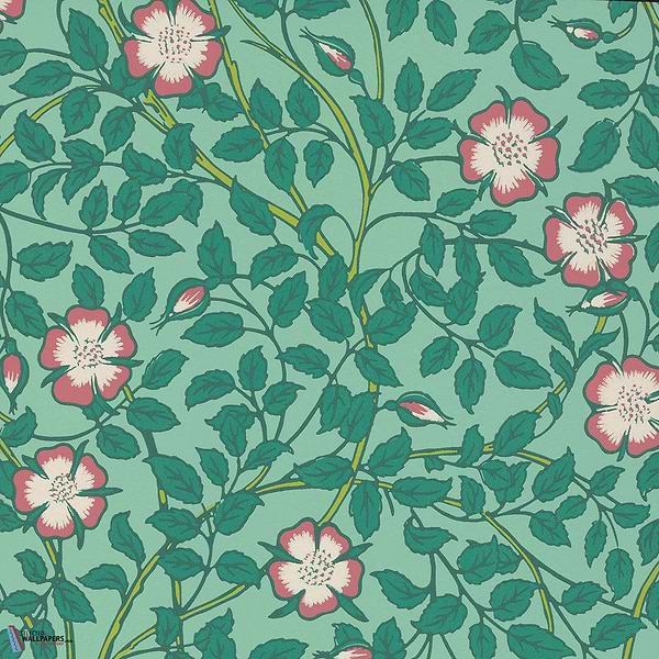 Briar Rose-behang-Little Greene-Green Verditer-Rol-0263BRGVERD-Selected Wallpapers
