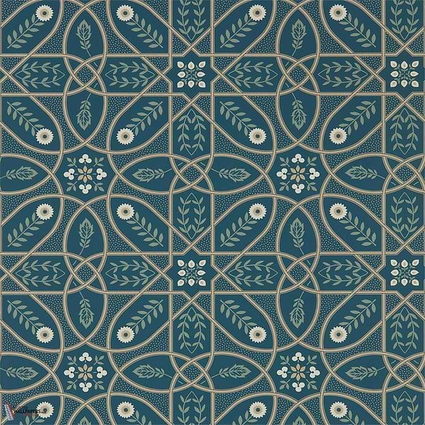 Brophy Trellis-behang-Tapete-Morris & Co-Deap Teal-Rol-216699-Selected Wallpapers