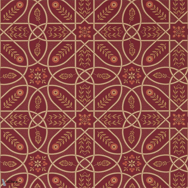 Brophy Trellis-behang-Tapete-Morris & Co-Russet Gold-Rol-216701-Selected Wallpapers