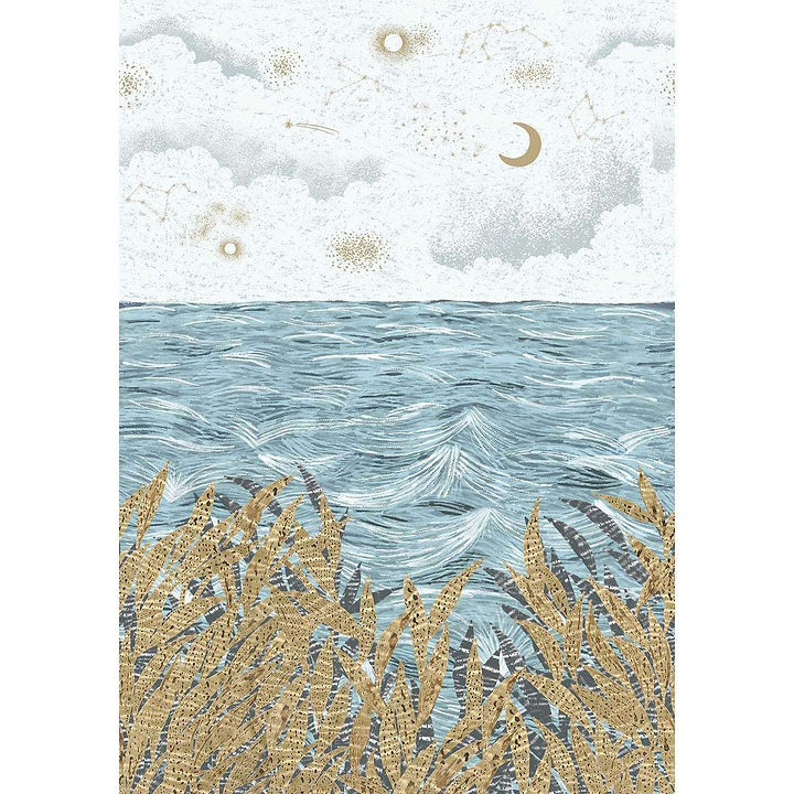 Callisto-Behang-Tapete-Casamance-Bleu Ciel/Dore-Set-75432344-Selected Wallpapers
