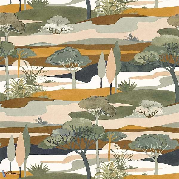 Cap Ferret-Behang-Tapete-Casamance-Cypres/Ocre-Rol-75870406-Selected Wallpapers