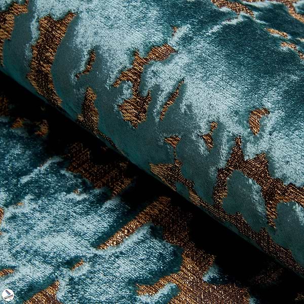 Caribou-Behang-Tapete-Dutch Walltextile Company-Petrol Green-Meter (M1)-DWC_cari_34-Selected Wallpapers