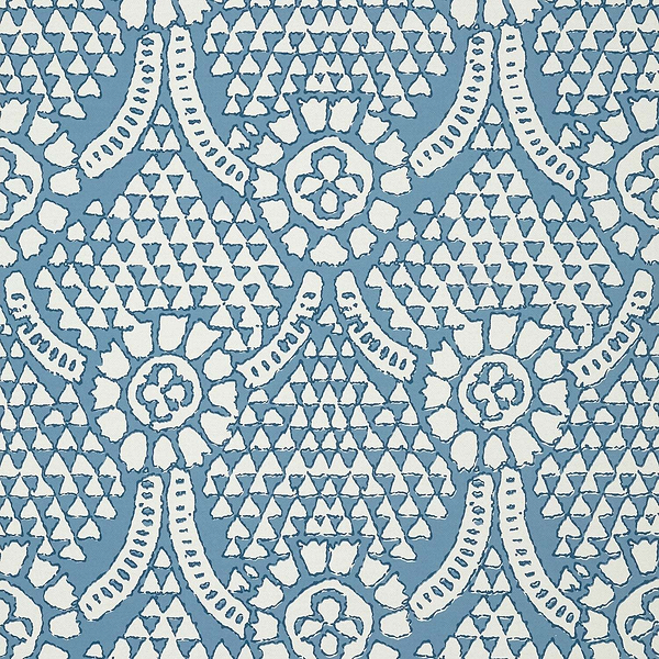 Chamomile-Behang-Tapete-Thibaut-Blue and White-Rol-T14314-Selected Wallpapers