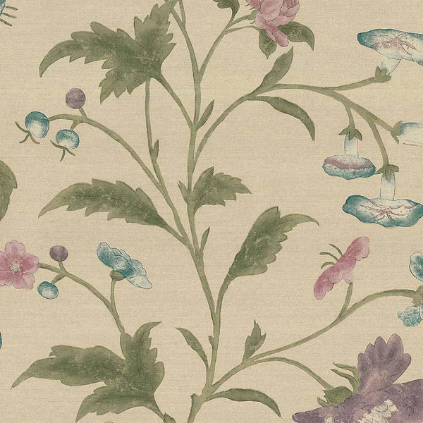 China Rose-behang-Tapete-Little Greene-Sage-Rol-0247CHSAGEZ-Selected Wallpapers