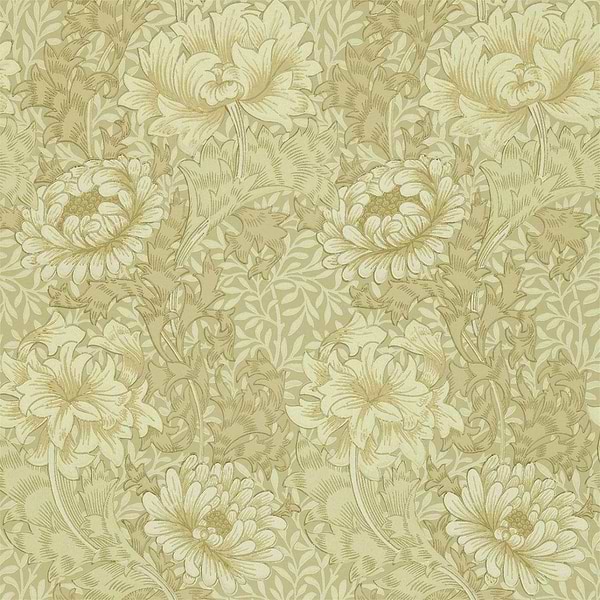Chrysanthemum-behang-Tapete-Morris & Co-Ivory/Canvas-Rol-210419-Selected Wallpapers