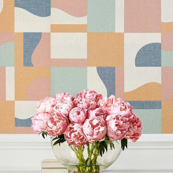 Colored Blocks-Wallpaper-Thibaut-Selected Wallpapers