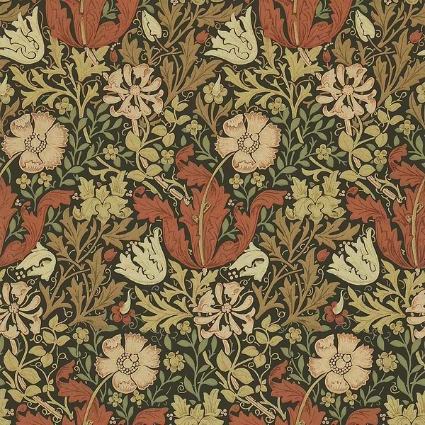 Compton-behang-Tapete-Morris & Co-Brown/Orange-Rol-210420-Selected Wallpapers