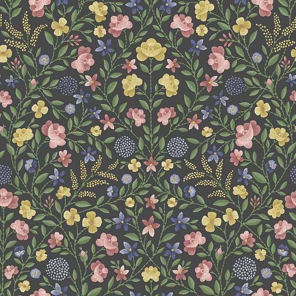 Court Embroidery-behang-Tapete-Cole & Son-Yellow, Rose & Hyacinth Blue-Rol-118/13030-Selected Wallpapers