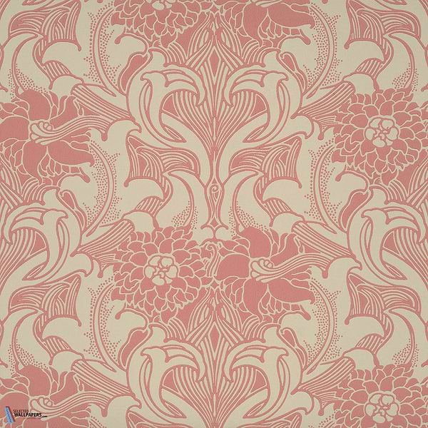 Dahlia Scroll-behang-Tapete-Little Greene-Carmine-Rol-0263DACARMI-Selected Wallpapers