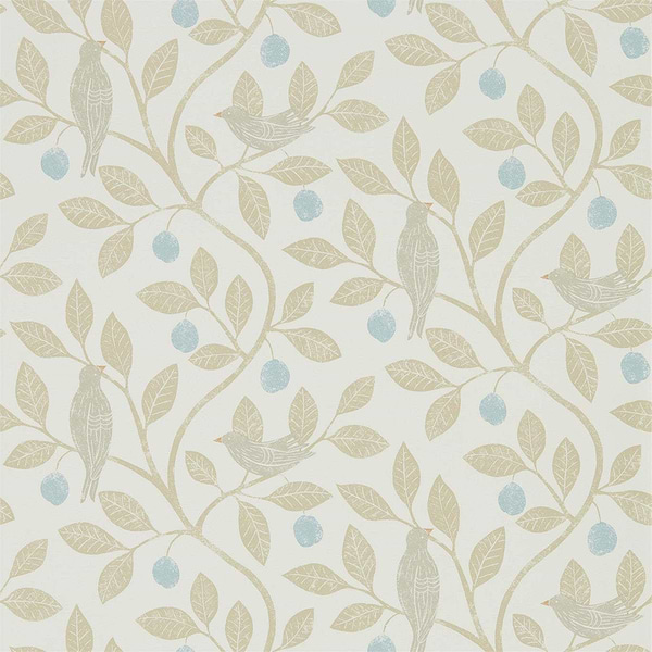 Damson Tree-behang-Tapete-Sanderson-Denim/Barley-Rol-216364-Selected Wallpapers