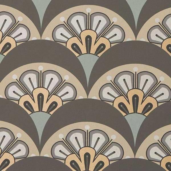 Deco Scallop-Behang-Tapete-Liberty-Pewter-Rol-07241001N-Selected Wallpapers