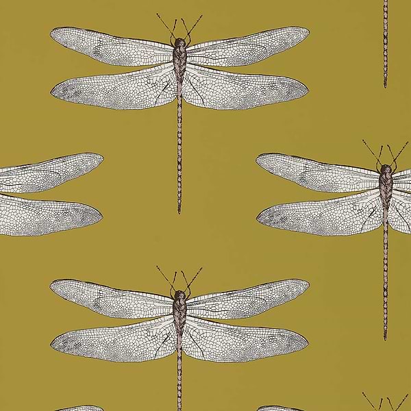 Demoiselle-behang-Tapete-Harlequin-Ochre-Rol-111244-Selected Wallpapers