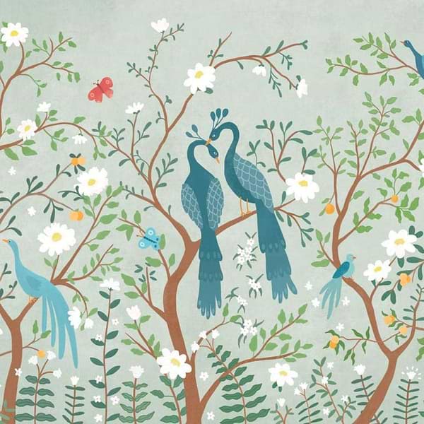 Edo Kids-behang-Tapete-Coordonne-Mint-Non Woven-9700130-Selected Wallpapers