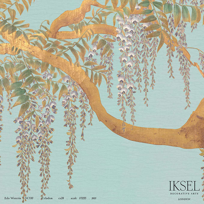 Edo Wisteria-behang-Iksel-Celadon-225 cm-SC110_CS28-Selected Wallpapers