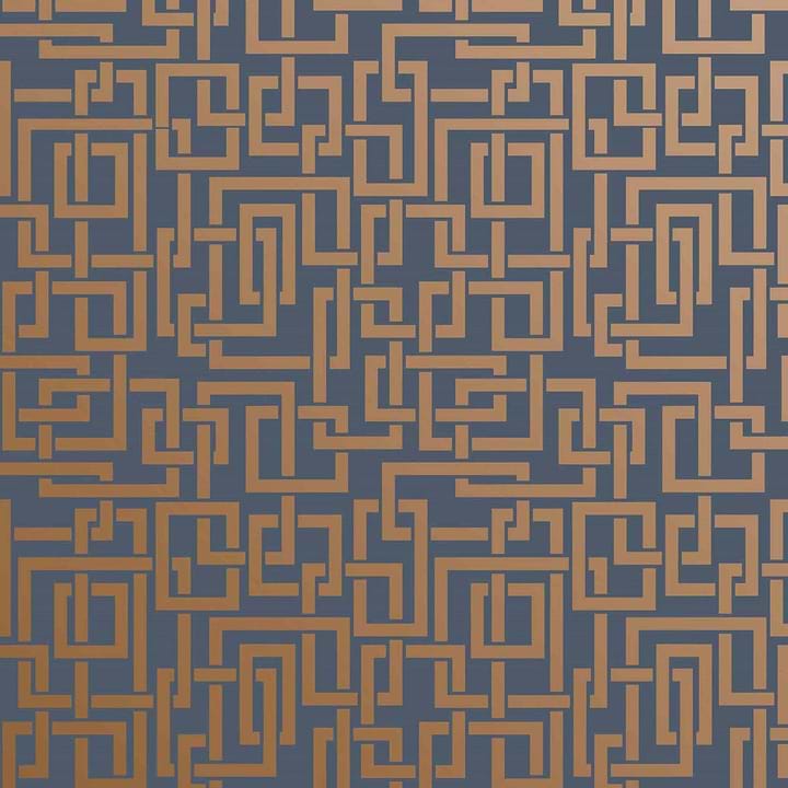 Enigma-Behang-Tapete-Farrow & Ball-Blue Gold-Rol-BP5506-Selected Wallpapers