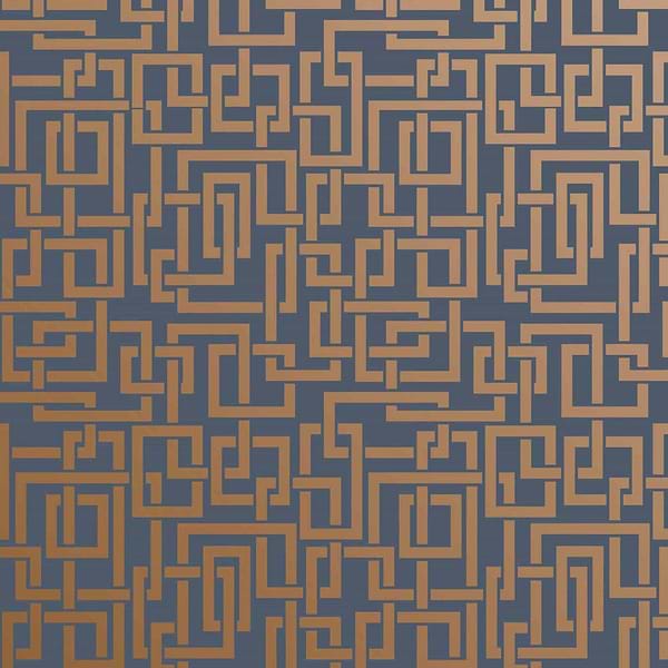 Enigma-Behang-Tapete-Farrow & Ball-Blue Gold-Rol-BP5506-Selected Wallpapers