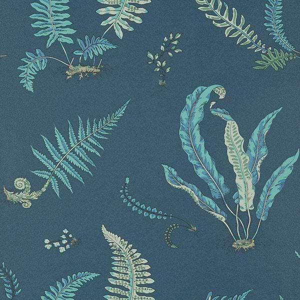 Ferns-behang-Tapete-GP&J Baker-Indigo/Teal-Rol-BW45044.9-Selected Wallpapers