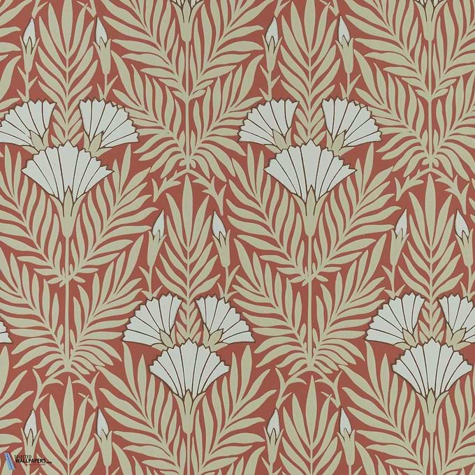 Floral Fanfare-Behang-Tapete-1838 wallcoverings-Coral-Rol-2311-171-02-Selected Wallpapers