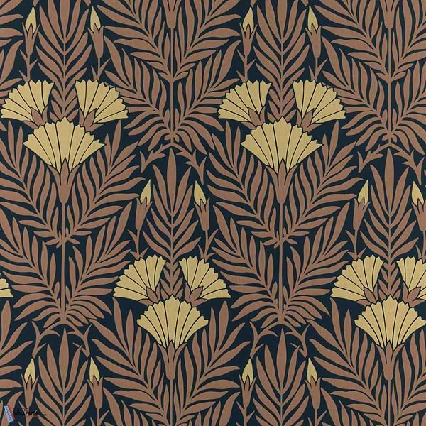 Floral Fanfare-Behang-Tapete-1838 wallcoverings-Burnt Orange-Rol-2311-171-03-Selected Wallpapers