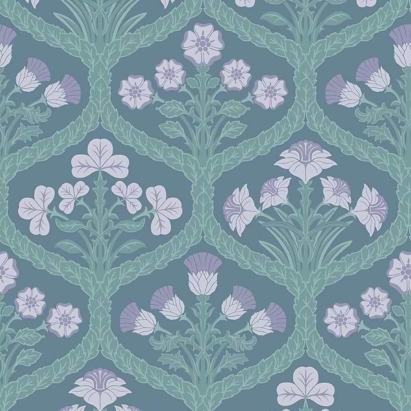 Floral Kingdom-behang-Tapete-Cole & Son-Lilac & Teal-Rol-116/3011-Selected Wallpapers