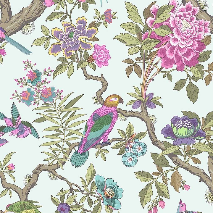 Fontainebleau-Behang-Tapete-Cole & Son-Multi on Duck Egg-Rol-99/12051-Selected Wallpapers