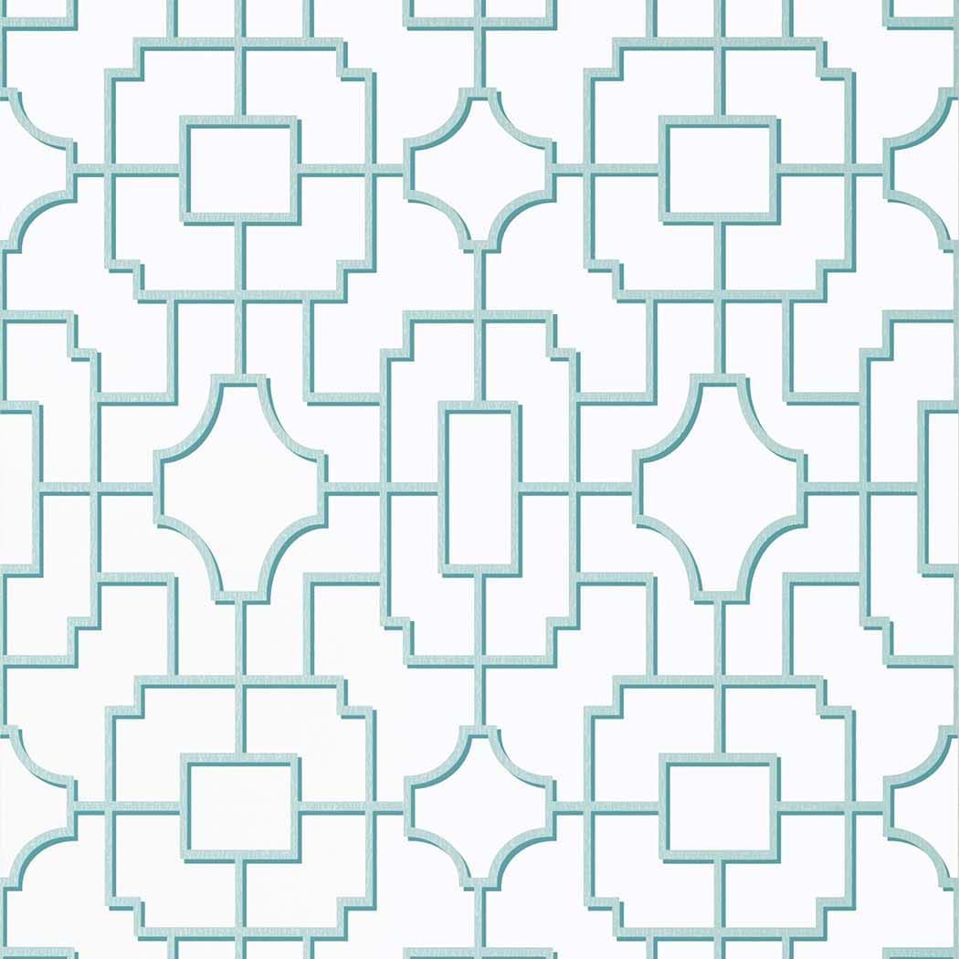 Fretwork-Behang-Tapete-Thibaut-Spa Blue-Rol-T20869-Selected Wallpapers