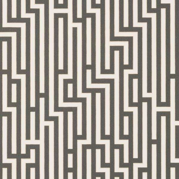 Fretwork-behang-Tapete-GP&J Baker-Charcoal-Rol-BW45007.6-Selected Wallpapers