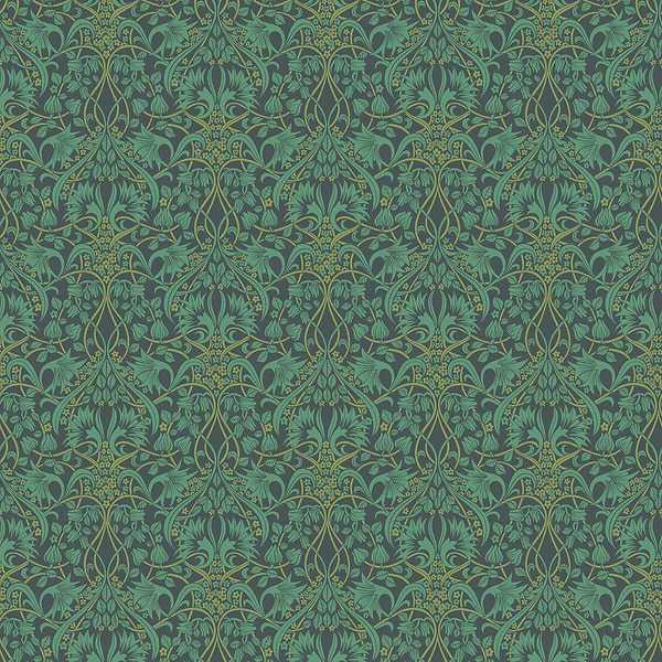 Fritillerie-Behang-Tapete-GP&J Baker-Indigo/Teal-Rol-BW45102.5-Selected Wallpapers