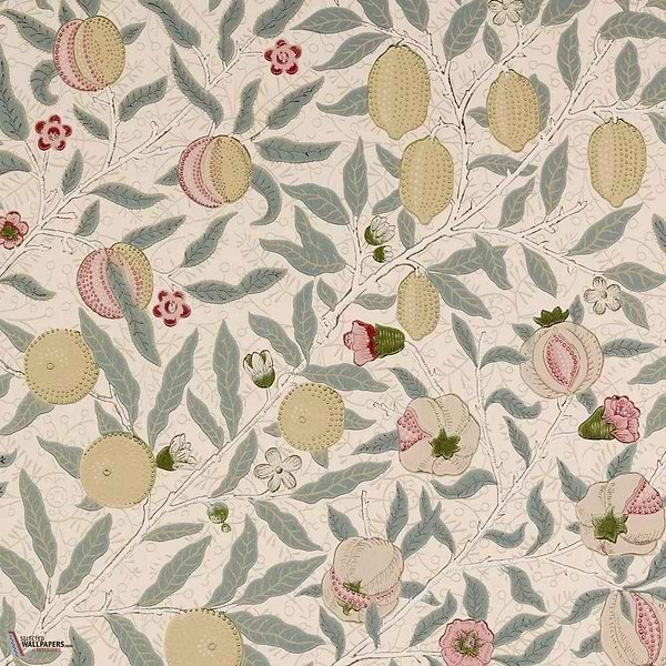 Fruit-behang-Tapete-Morris & Co-Beige/Gold/Coral-Rol-210426-Selected Wallpapers