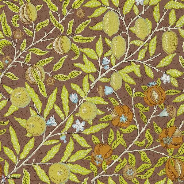 Fruit-Tapete-Morris & Co-Chocolate-Rolle-217103-Selected Wallpapers