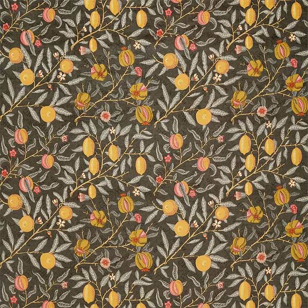 Fruit Velvet stof-Fabric-Tapete-Morris & Co-Walnut/Bullrush-Meter (M1)-236926-Selected Wallpapers